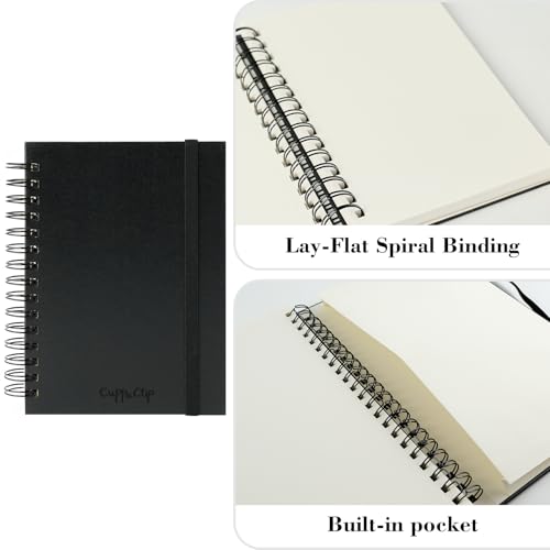 CuppaClip Sketch Book Hardcover Drawing Pad 300GSM Acid-Free Paper Spiral Bound Sketchbook 50 Sheets/100 Pages Art Supplies (Spiral Binding, 4x5.9in) - color: Spiral binding, size: 4x5.9in