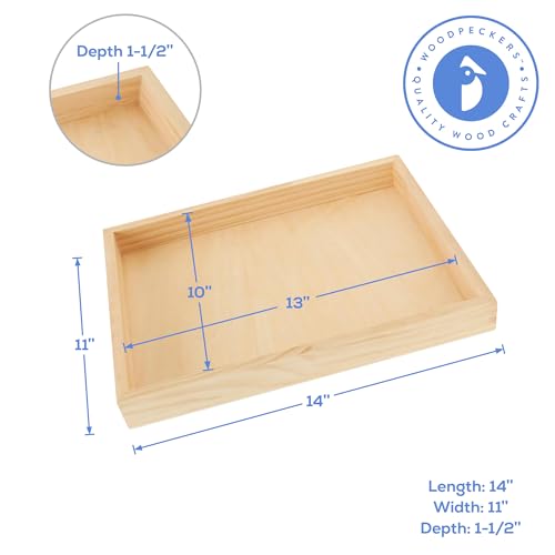 Birch Painting Panel 11 x 14 x 1-1/2-inch, Pack of 6 Wood Canvas Boards for Painting, Blank Signs for Crafts, by Woodpeckers - size: 11 x 14 x 1-1/2 inch