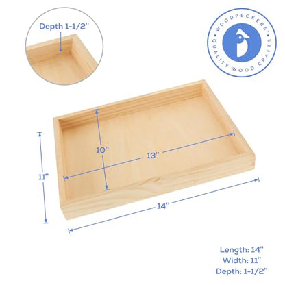 Birch Painting Panel 11 x 14 x 1-1/2-inch, Pack of 6 Wood Canvas Boards for Painting, Blank Signs for Crafts, by Woodpeckers - size: 11 x 14 x 1-1/2 inch