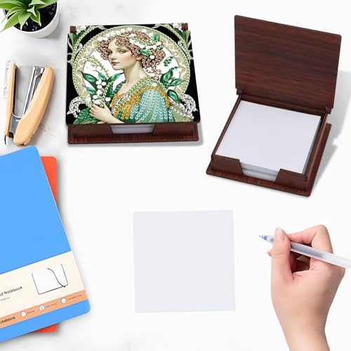 Diamond Painting Kit memo Box, Diamonds Art DIY Lily of The Valley Patterns Sticky Note Box Special Shape Drill, with 160 Sticky Note, Ideal for Home Office Supplies, Handicrafts, Holiday Gifts - color: Lily of the valley
