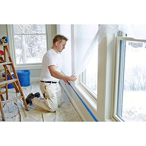 3M Hand Masker Advanced Masking Film, 72 in x 90 ft, Static Cling Keeps Film in Place, Prevents Liquids From Bleeding Through, Flake Resistant, For Indoors & Outdoors Use, 1 Roll (AMF72)