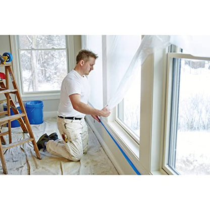 3M Hand Masker Advanced Masking Film, 72 in x 90 ft, Static Cling Keeps Film in Place, Prevents Liquids From Bleeding Through, Flake Resistant, For Indoors & Outdoors Use, 1 Roll (AMF72)