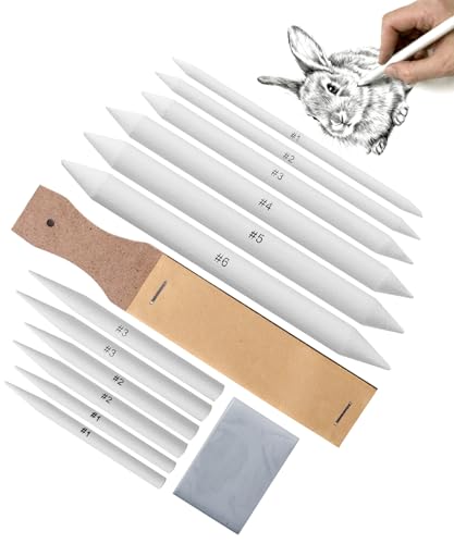 Mr. Pen - 14 Pack of Blending Stumps, Art Eraser, Blending Sticks for Drawing, Shading Pencils for Sketching | Tortillions Paper Art Blenders with Sandpaper Sharpeners & Kneaded Eraser for Beginner Art, Paper Stumps for Shading - size: 14 Pack