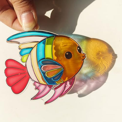 Ayhuhra 30 Sets Ocean Animals Suncatcher Crafts Under The Sea Sun Catchers Kits DIY Summer Window Paint Art for Sea Theme Party Home Decor - style: Ocean