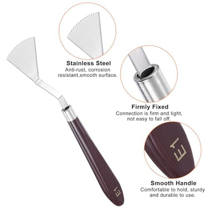 HARFINGTON 2pcs E1 E2 Painting Palette Knife Set Stainless Steel Art Spatula Painting Pallet Knives Scrapers Tools with Plastic Handle for Acrylic Oil Canvas Mixing Spreading