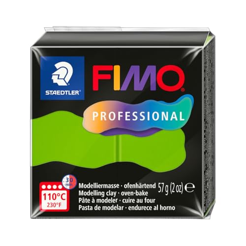 STAEDTLER Polymer Modelling Clay - FIMO Professional - Oven Bake Clay - Light Green, 57g - 1 Block, 8040-51 - color: Light Green
