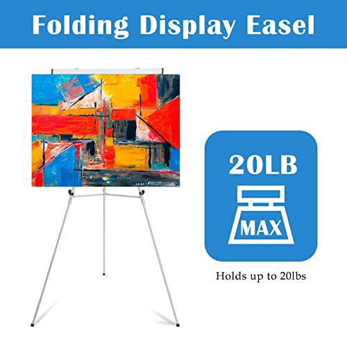 Falling in Art Aluminum Flip Chart Display Easel Stand with Adjustable Floor for Boardroom, Whiteboard, Paper Pads, Signage, 63 1/2'' High, Silver - style: Silver 1-Pack