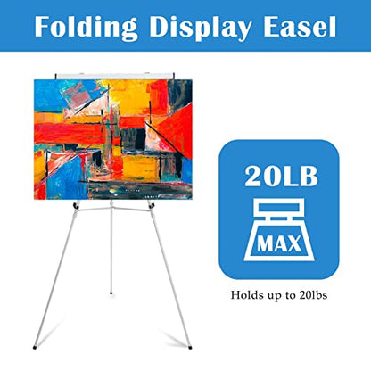 Falling in Art Aluminum Flip Chart Display Easel Stand with Adjustable Floor for Boardroom, Whiteboard, Paper Pads, Signage, 63 1/2'' High, Silver - style: Silver 1-Pack