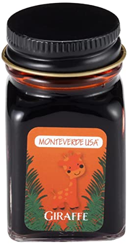 Monteverde Jungle Fountain Pen Ink, 30ml, Giraffe (Orange) | Animal-inspired fountain pen ink with bold color, smooth flow, and creative writing personality. - color: Giraffe (Orange)