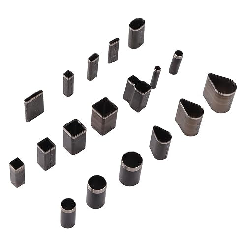 Generic 18Pcs Leather Cutter Punch, High Carbon Steel Assorted Shape Hollow Punch Cutter, Fabric Leather Clay DIY Tool with Transparent Storage Box