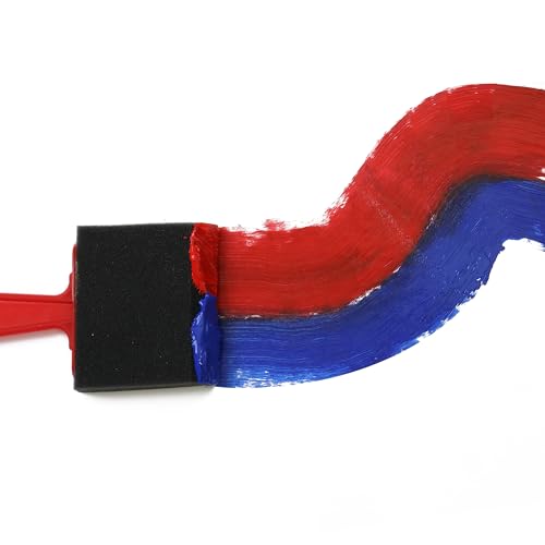 Bates Foam Paint Brushes, 3-Inch, 12 Pack, Red Handle, Sponge Paint Brush, Foam Brushes for Painting & Staining - color: Red Handle