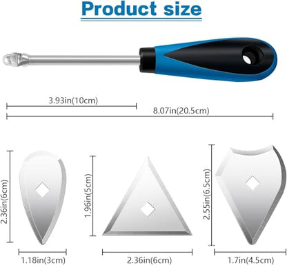 DEKEones 8-Inch Paint Shave Hook Scraper, Stainless Steel Paint Shaver with Replacement Blades (Triangle + Combination + Heart), Painting Scrapers & Paint Remover Tool for Home Improvement