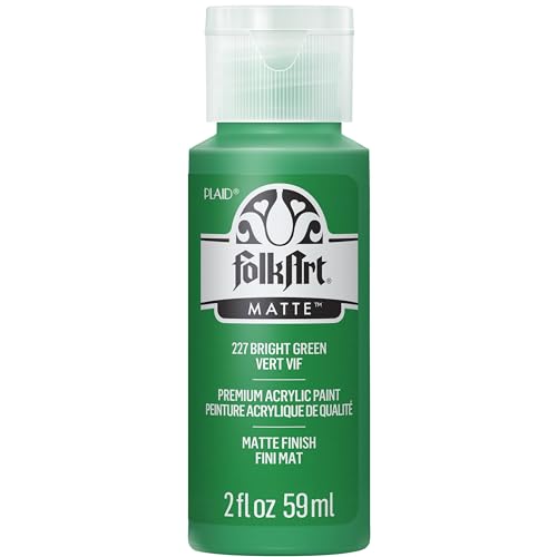 FolkArt Acrylic Paint in Assorted Colors (2 oz), 227, Bright Green - color: Bright Green, size: 2 Fl Oz (Pack of 1)