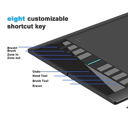 UGEE Drawing Tablet Graphics, M708 V2 Upgrade PC&Computer&Android Device,10x6 Inch Ultra Thin Large Graphic for PC, Pad with 8 Hot Keys Upgrade 16384 Level Battery-Free Stylus for Unleash Creativity - style: Wired M708 V2 Android