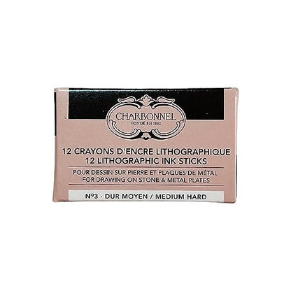 Lefranc Bourgeois Charbonnel Professional Litho Crayons No3 Medium, Set of 12 - style: Litho Crayons No3 Medium, Set of 12
