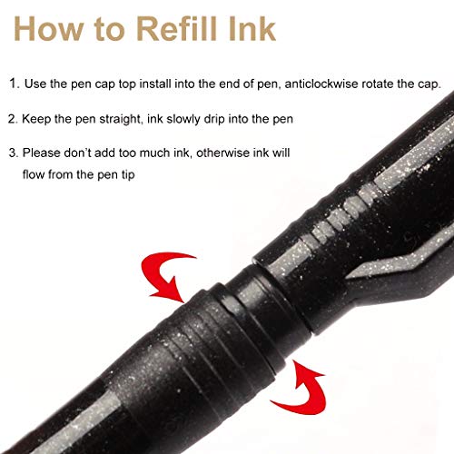 Refill Hand Lettering Pens, 4 Size Black Ink Calligraphy Pen Brush Lettering Pens Markers for Beginners Writing, Card Making, Signature, Illustration, Design, Art Drawing