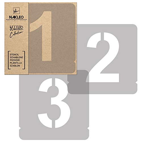 NAKLEO 12 Pcs Numbers and Symbols 2.8 Inch, Plastic Stencils for Crafts Reusable Modern Sans, 12 Sheets for Painting, Template Art, Wall, Wood, Fabric - color: Modern Sans, size: 2.8" x 2.8"