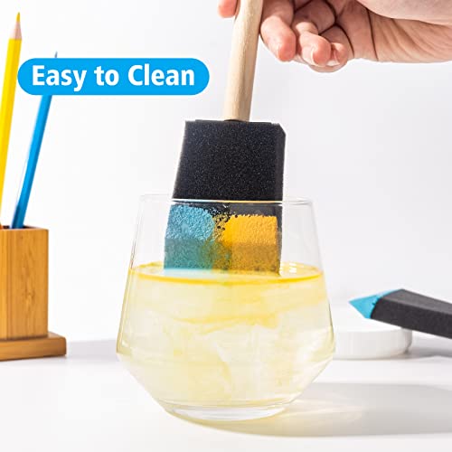 Foam Paint Brushes, 2 Inch, 48 Pack, Sponge Bruhses for Painting, Craft Paint Sponges Set, Foam Brushes Bulk, Sponge Paint Brushes for DIY, Staining, Black - size: 2 inch, 48 pack