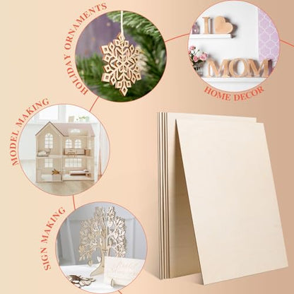 AWIZOM 12 Pack Basswood Sheets for Crafts-18 x 24 x 1/8 Inch- 3mm Thick Plywood Sheets with Smooth Surfaces Unfinished Wood Boards for Laser Cutting, Wood Burning, Architectural Models, Staining - size: 18 x 24 inch