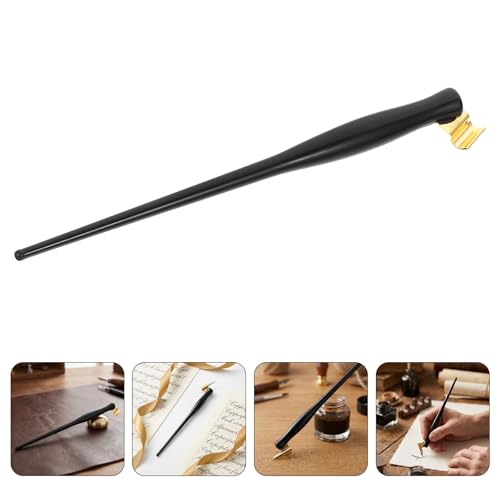 OSALADI Calligraphy Featuring Matte Removable Flange and Treatment Surface 4pcs Dip Pen Nib Holder Set with Resin Aluminum Alloy Ergonomic Oblique Nib Pen Handle for English Writing
