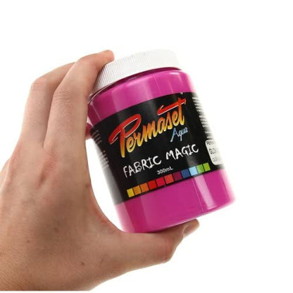 Permaset Aqua Fabric Supercover Screenprinting Inks - Glow Magenta - 300 mL