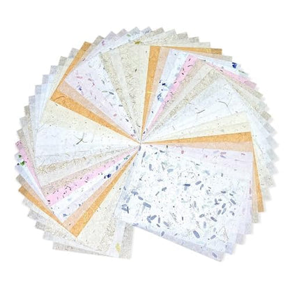 A4 Natural Banana bark, Leaves etc., Mulberry Paper Sheets Art Tissue Washi Paper Design Craft Art Origami Suppliers Card Making Writing Painting 50 Sheets (Mixed Leaves,Banana Bark, etc., A4) - color: Mixed Leaves,Banana Bark, etc., size: 8.3 X 11.7 Inch