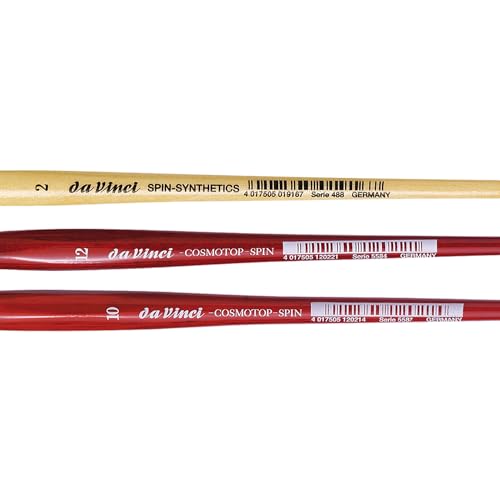 da Vinci Brushes 4252DV Watercolor Brush Set, Quill Size 2, Slant Size 10, Oval Size 12, Black 3 Each - style: Cosmotop Spin Watercolor Snap Box Set