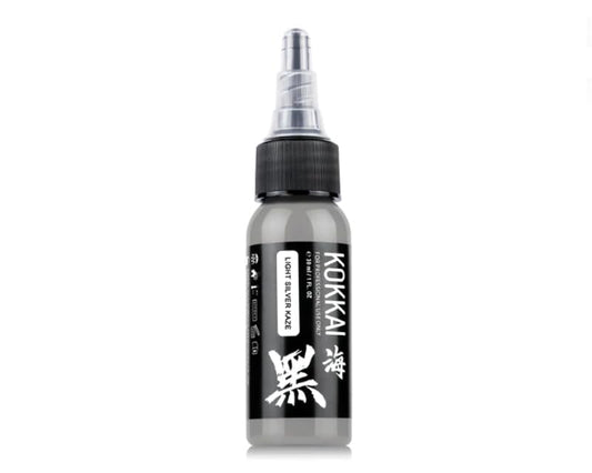 Tattoo Ink, Premium Quality, Precision Medium Viscosity, Rich Hue, Quick Healing, Acrylic-Free, Water-Based, Ready-to-Use Ink for Precision Tattooing (Light Silver Kaze, 0.5 oz)