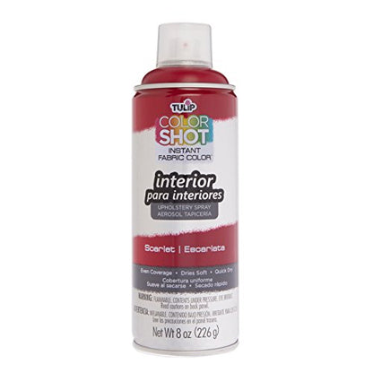 TULIP ColorShot Fabric Spray Paint for Upholstery, Permanent Spray-On Fabric Paint for Furniture, 8 oz, Scarlet Red - color: Scarlet Red