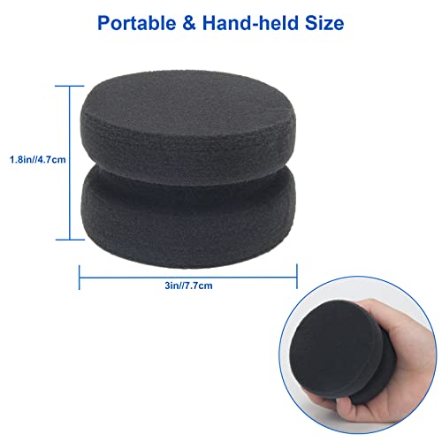 Paint Sponge Applicator 3Pcs, Boyistar Black Detail Painting Sponge for Car Waxing, Wall Repairing Kitchen Cleaning with Storage Mesh Bag (Black) - color: Black