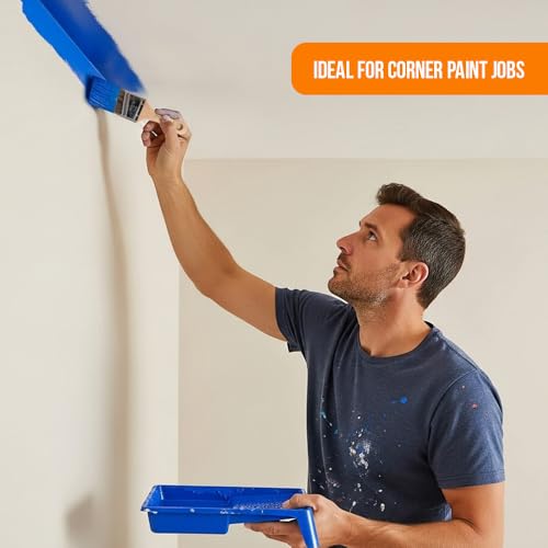 Vermeer Paint Brushes - 4-Pack - 2" Angle Stubby Brushes for All Latex and Oil Paints & Stains - Home Improvement - Interior & Exterior Use