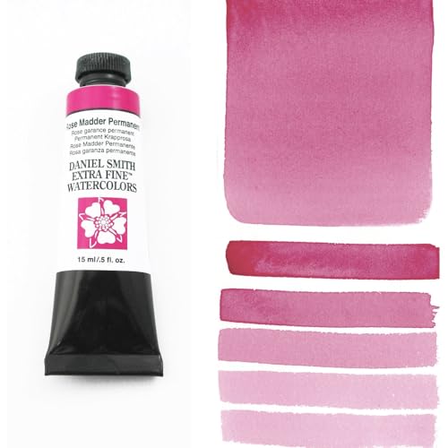 Daniel Smith Extra Fine Watercolor 15ml Paint Tube, Rose Madder Permanent, 5 Fl Oz, red