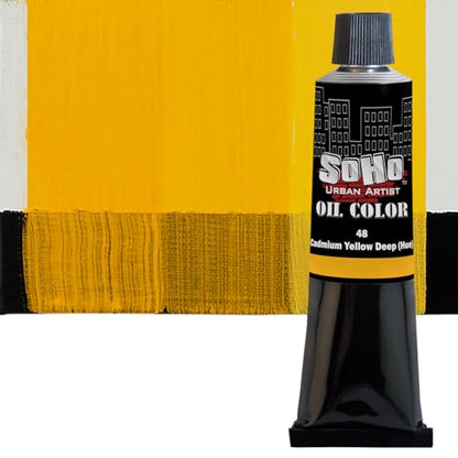 Soho Urban Artist Oil Paint - 2 Pack, Cadmium Yellow Deep Hue 2 Pack - 170 ml Tube - Best Valued Oil Colors for Painting with Excellent Pigment Load - color: Cadmium Yellow Deep Hue