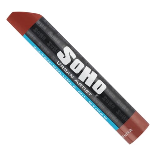 SoHo Urban Artist Water Soluble Oil Sticks for Artists – Burnt Sienna Oil Paint Stick - 37 ml - No Brushes or Solvents Needed, Paint Any Primed Surface, Water Clean-Up, Non-Toxic, 4.8 x 0.78 - color: Burnt Sienna