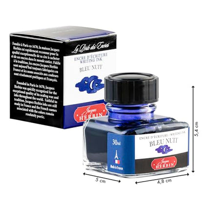 Herbin Fountain Pen Ink 30Ml Bleu Nuit - color: Night Blue, size: 1 fl oz