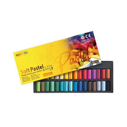MUNGYO Soft Pastel for Artists - 32 Vibrant Colors | Professional Square Pastels for Drawing, Blending, and Shading