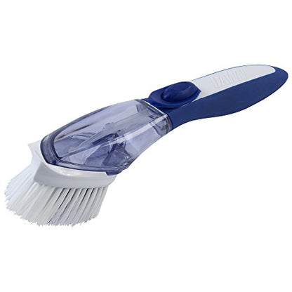 Dawn Refillable Soap Dispensing Dish Scrubbing Brush with Scraper, Dish Wand Scrubber Brush with Soap Dispensing Handle, Blue - size: Pack of 1, style: Fillable Brush