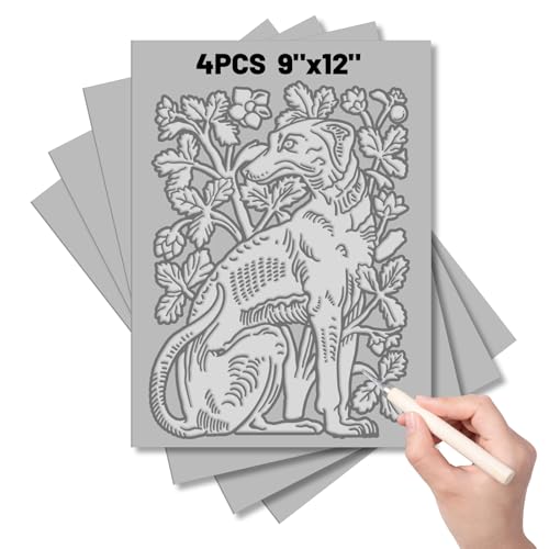 4Pcs Linoleum Blocks for Printmaking,9 x 12 Inch Linoleum Carving Tools Rubber Carving Blocks for Engraving Art Project - size: 9 x 12 Inch