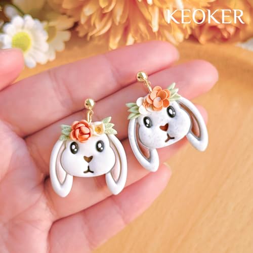KEOKER Polymer Clay Cutters - 21 Shapes Easter Egg Cutters for Jewelry Making - color: Easter clay cutters A+B