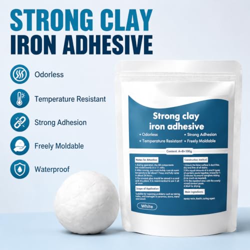 High-Strength Multi-Purpose Repair Clay, Strong Clay Iron Adhesive, Repair Putty Plastic Metal Wood Ceramic Tile and Glass, for Bonding, Repairing, Filling Cracks Holes (2Pcs) - color: 2Pcs