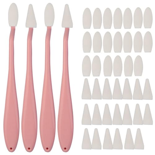 4pcs Paper Art Blending Blenders Stumps, Sketch Trimmer Erase Sponge Wiper, 2 Head Types, 40 Replacement Sponge Wipes, Sketch Drawing Tools Ideal for Highlighting, Shadowing, and Correcting Drawing - color: Pink