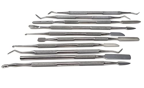 A2ZScilab - Stainless Steel Spatula Wax & Clay Sculpting Tool Carver Set, Carving Pottery Tools - Sculpture Shaper Polymer Modeling Tools for Clay, Pottery, Ceramics Artwork & Holiday Crafts (10PK) - style: 10PK