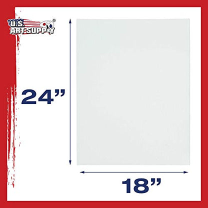 U.S. Art Supply 18 X 24 Inch Art Canvas Board Panels 12 Pack - 8 Ounce Heavyweight Cotton Acid Free Canvases for Painting Acrylics and Watercolor (1 Case of 12 Single Canvas Painting Panels) - size: 18" x 24"