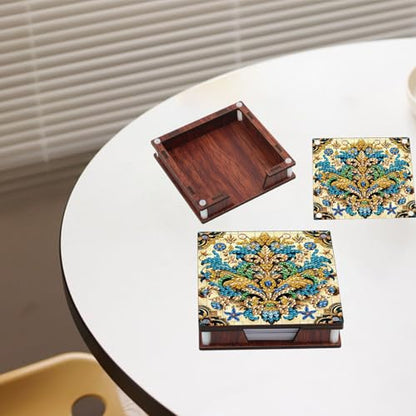 2 PCS Diamond Art Note Box Flower Diamond Painting Note Pad Holder Mandala Gem Painting Gem Art Memo Boxes Mosaic Kits for Adults Embroidery Kit Memo Pad Holder, Contains 120 Sheets of Paper - color: Flower 4