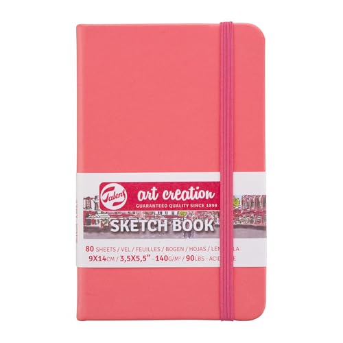 Royal Talens T9314-311M 441840 Talens Art Creation Sketchbook, Drawing Notebook, 3.5 x 5.5 inches (9 x 14 cm), Coral Red - color: coral red, size: 9×14cm