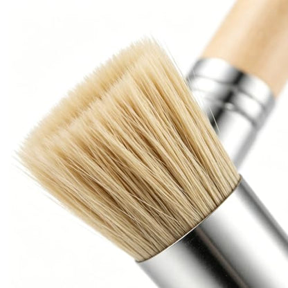 6PCS Wooden Template Brushes Natural Boar Bristle Paintbrushes for Acrylic Oil Watercolor Painting Art Creation Handmade DIY Template Brushes