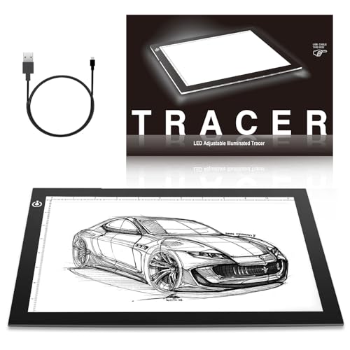 ME456 A4 LED Light Box 9x12 Inch Light Pad Only 5mm Ultra-Thin USB Power Light Table for Tracing, Tattoo Transferring, Drawing, Streaming, Sketching, Animation, Stenciling, Diamond Art Painting - style: A4 (Black)