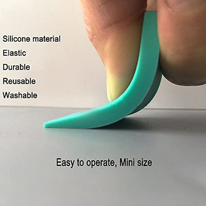DGAGA 2 Pack of Mini Squeegees, Self Adhesive Silk Screen Stencil Squeegee Turquoise Silicone Screen Printing Tools for Applying Mesh Stencils Ink or Chalk Paste Scraper - color: 2pcs