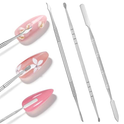 LXUEJIE 3Pcs Carving Tool, Nail Sculpting Tools, 3D Gel Nail Art Tool Makeup Spatula Tools, Clay Carving for Modeling Sculpting, Home DIY, Makeup Cosmetics Mixing