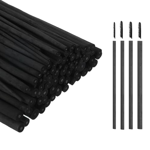 MECCANIXITY Willow Charcoal Sticks, 2-4mm / 4-5mm / 5-7mm / 7-9mm Willow Charcoal Pencils Soft Sketch Vine Art Supplies Set for Drawing Sketching Shading Painting Artists(Black, Pack of 200)